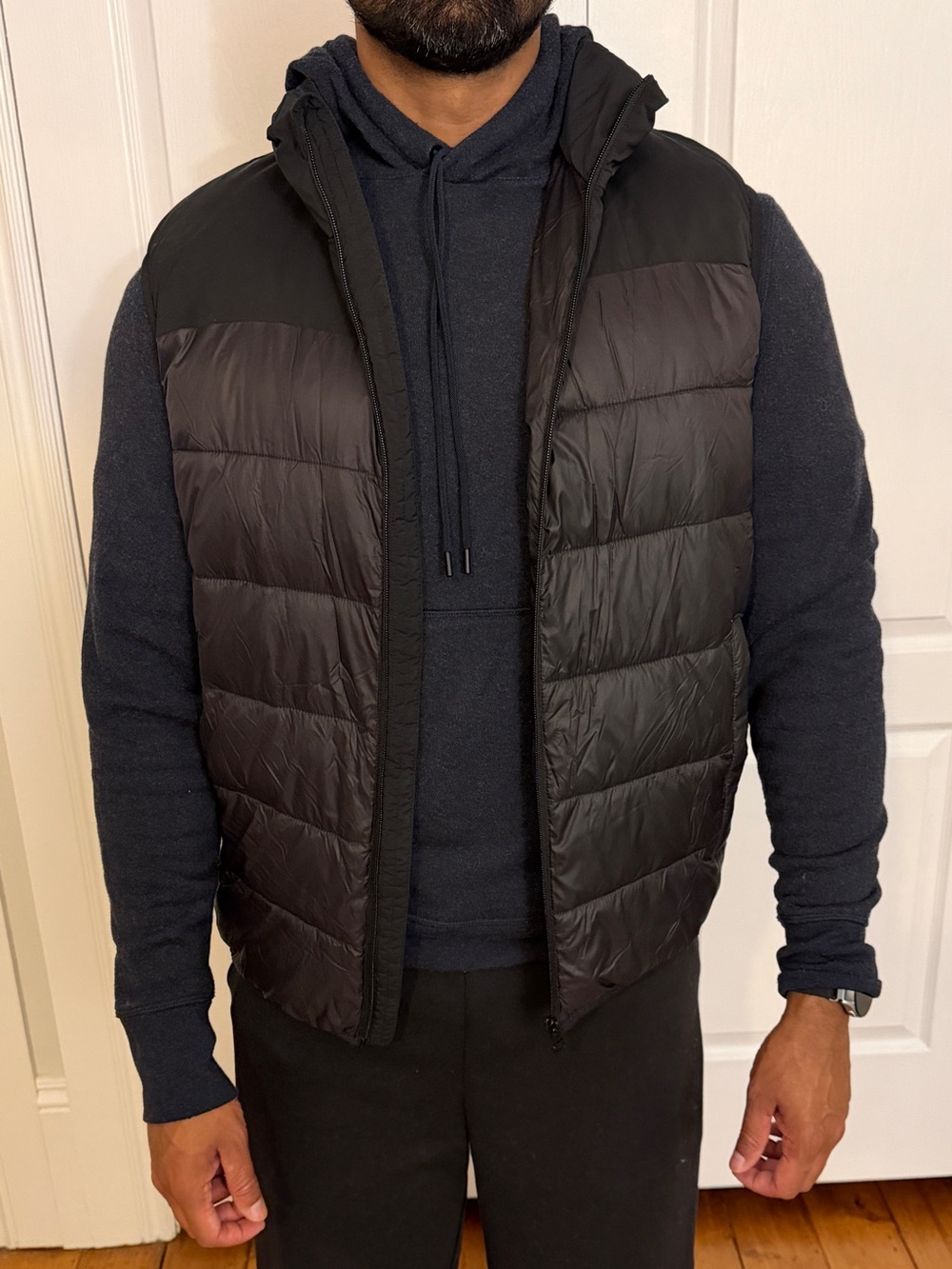 Zara Men's Charcoal Puffer Vest
